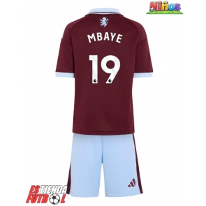 Aston Villa Ibrahim Mbaye #19 Primera Equipación Niños 2026-27 Manga Corta (+ Pantalones cortos)